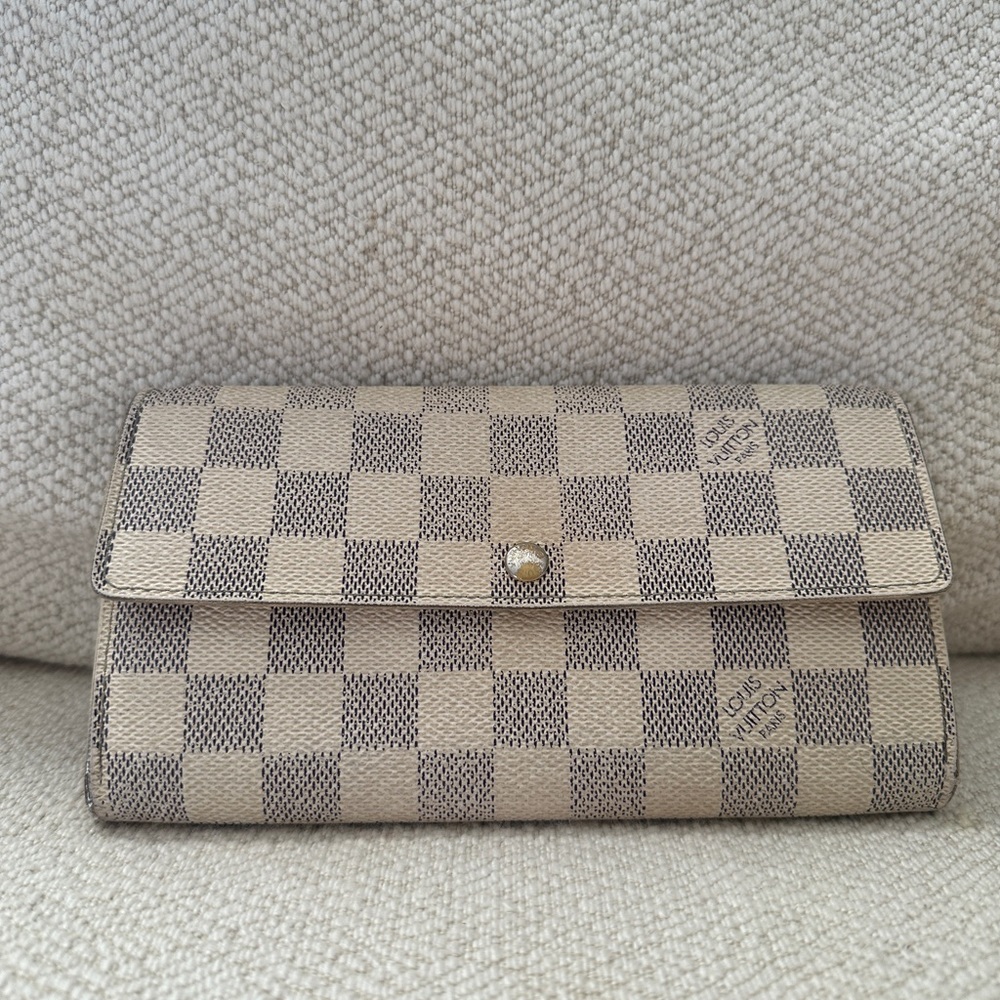 Louis Vuitton LV Long Wallet N61735  Sarah White Damier Azul 1613264.